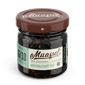 Табак для кальяна Muassel 6/10 - Магрибский чай (зелёный чай с мятой) 40 г