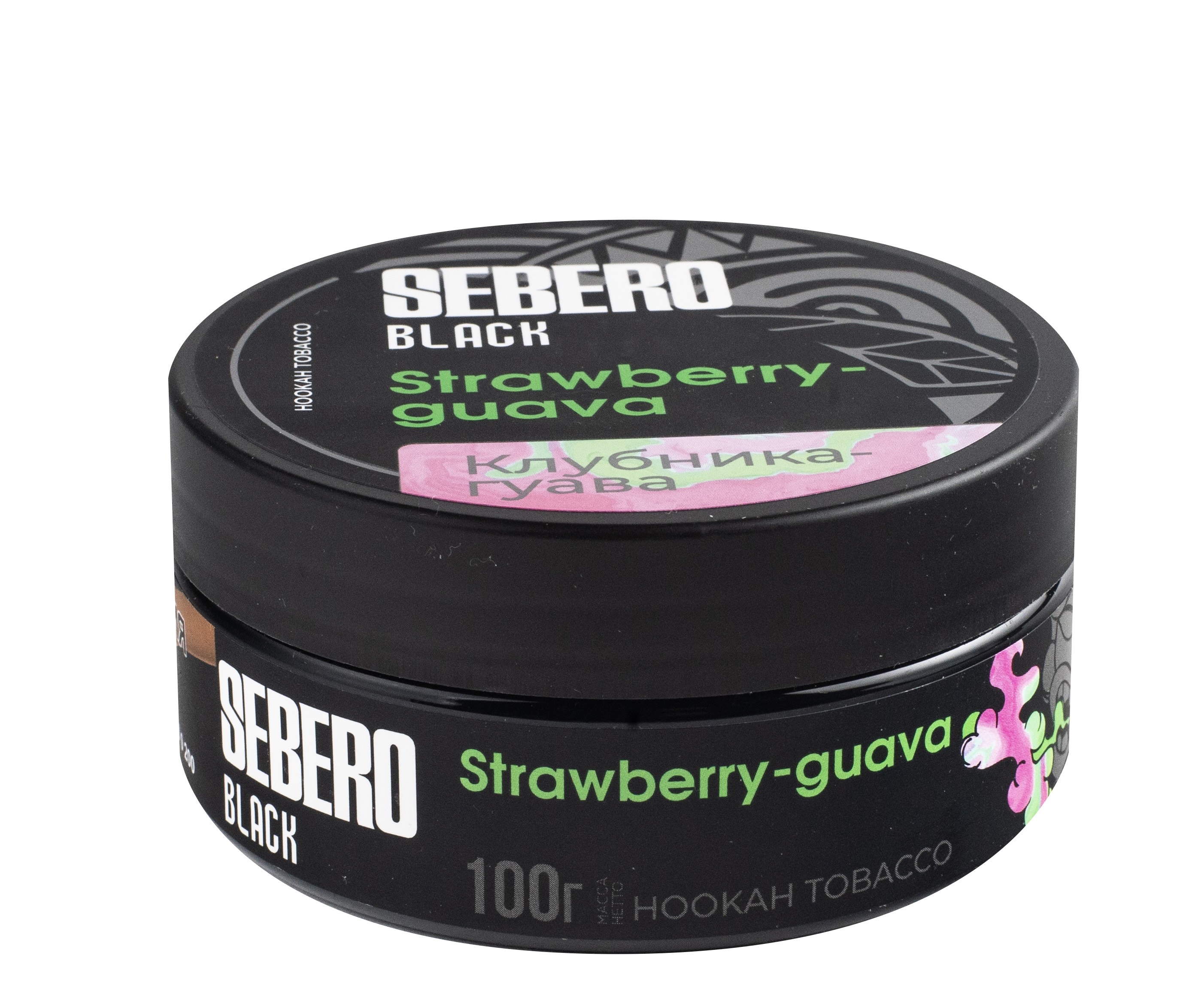 Табак для кальяна - Sebero black - Strawberry Guava ( гуава клубника ) - 100 г