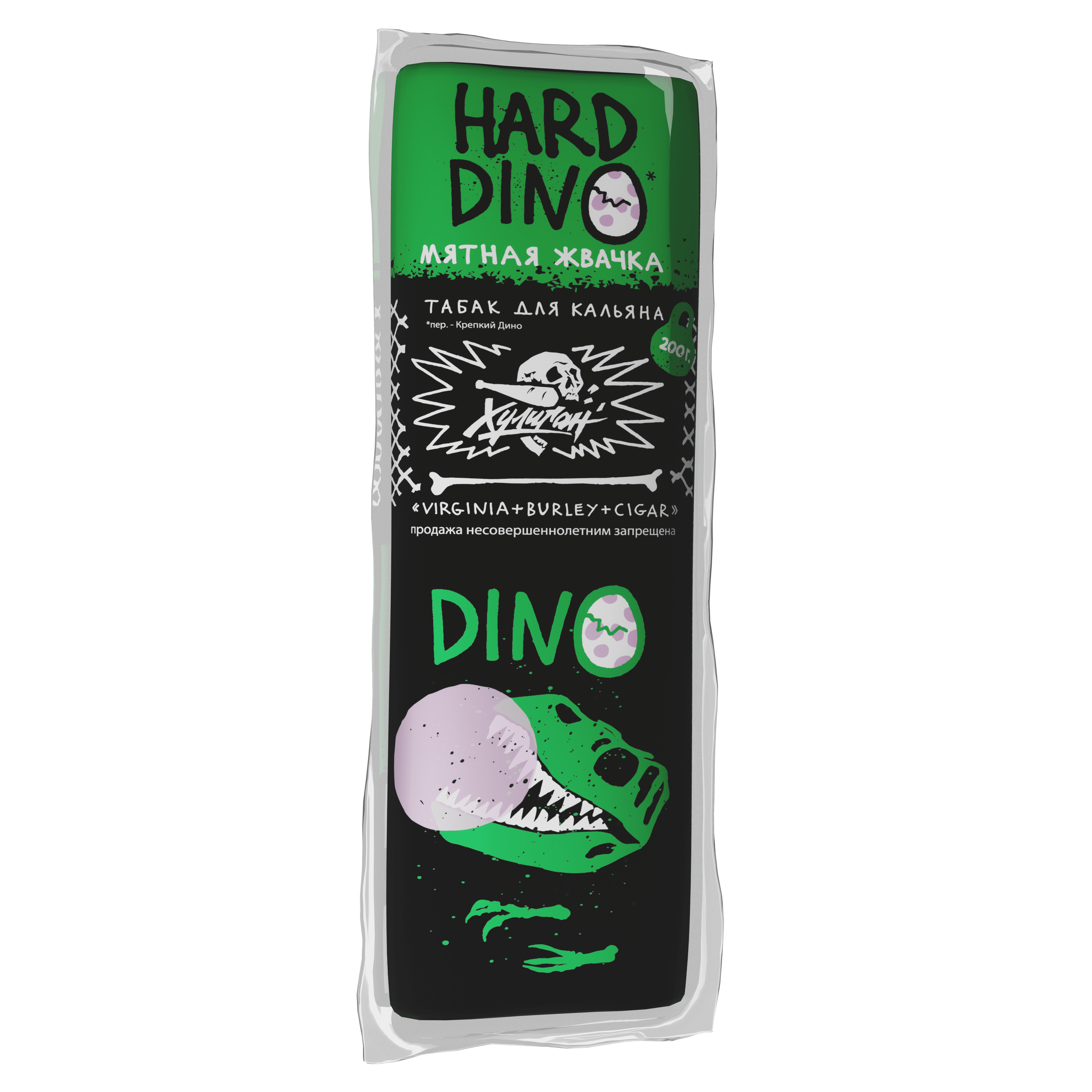 Табак для кальяна Хулиган Хард (Hard), 200 г (МЯТНАЯ ЖВАЧКА (DINO))