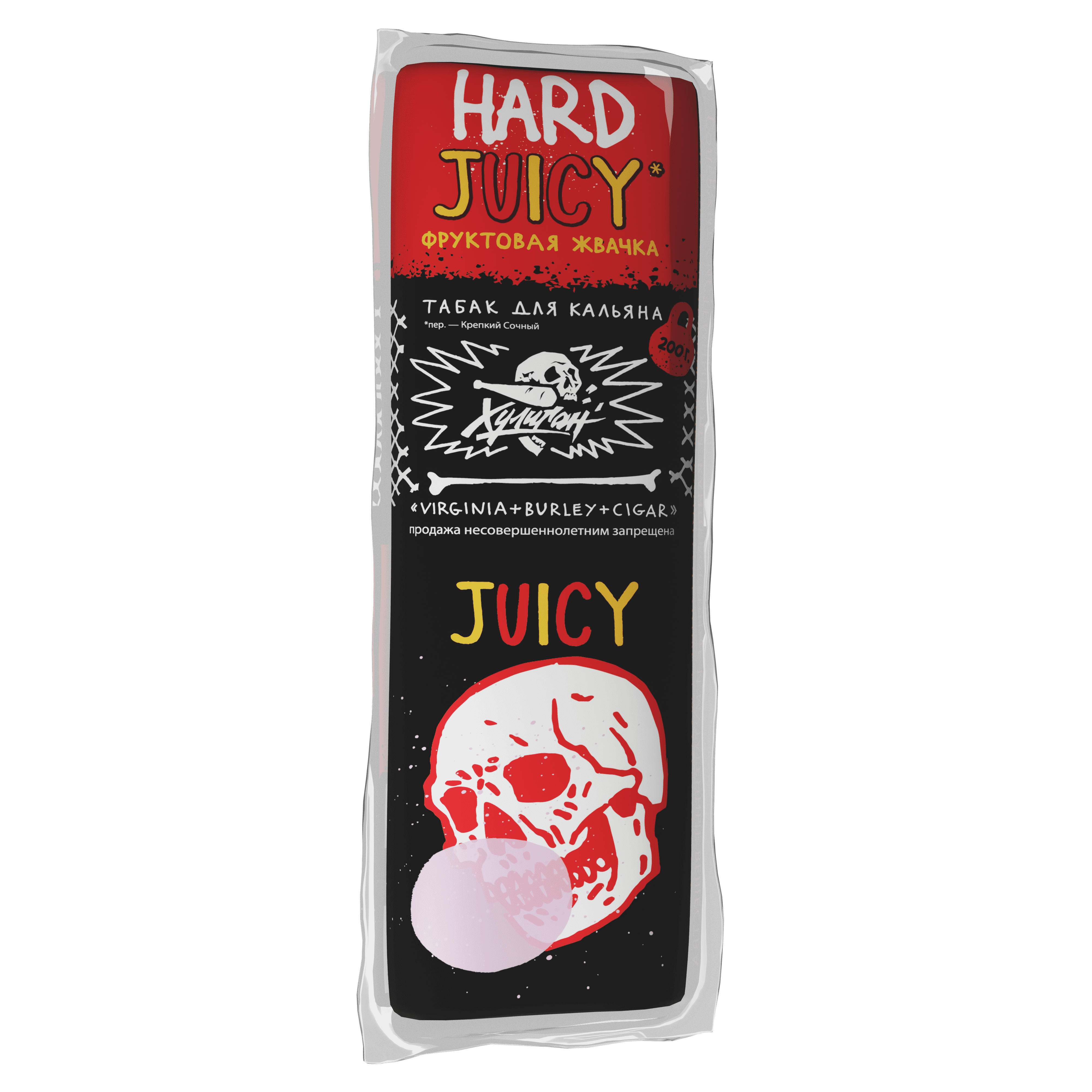 Табак для кальяна Хулиган Хард (Hard), 200 г (ФРУКТОВАЯ ЖВАЧКА (JUICY))